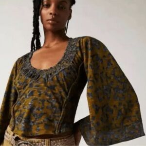 NWT Free People bell sleeve crop top